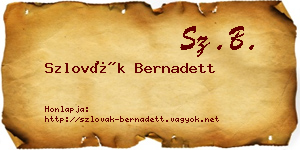Szlovák Bernadett névjegykártya