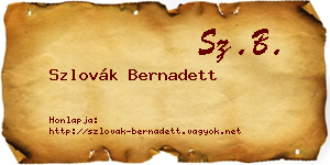 Szlovák Bernadett névjegykártya